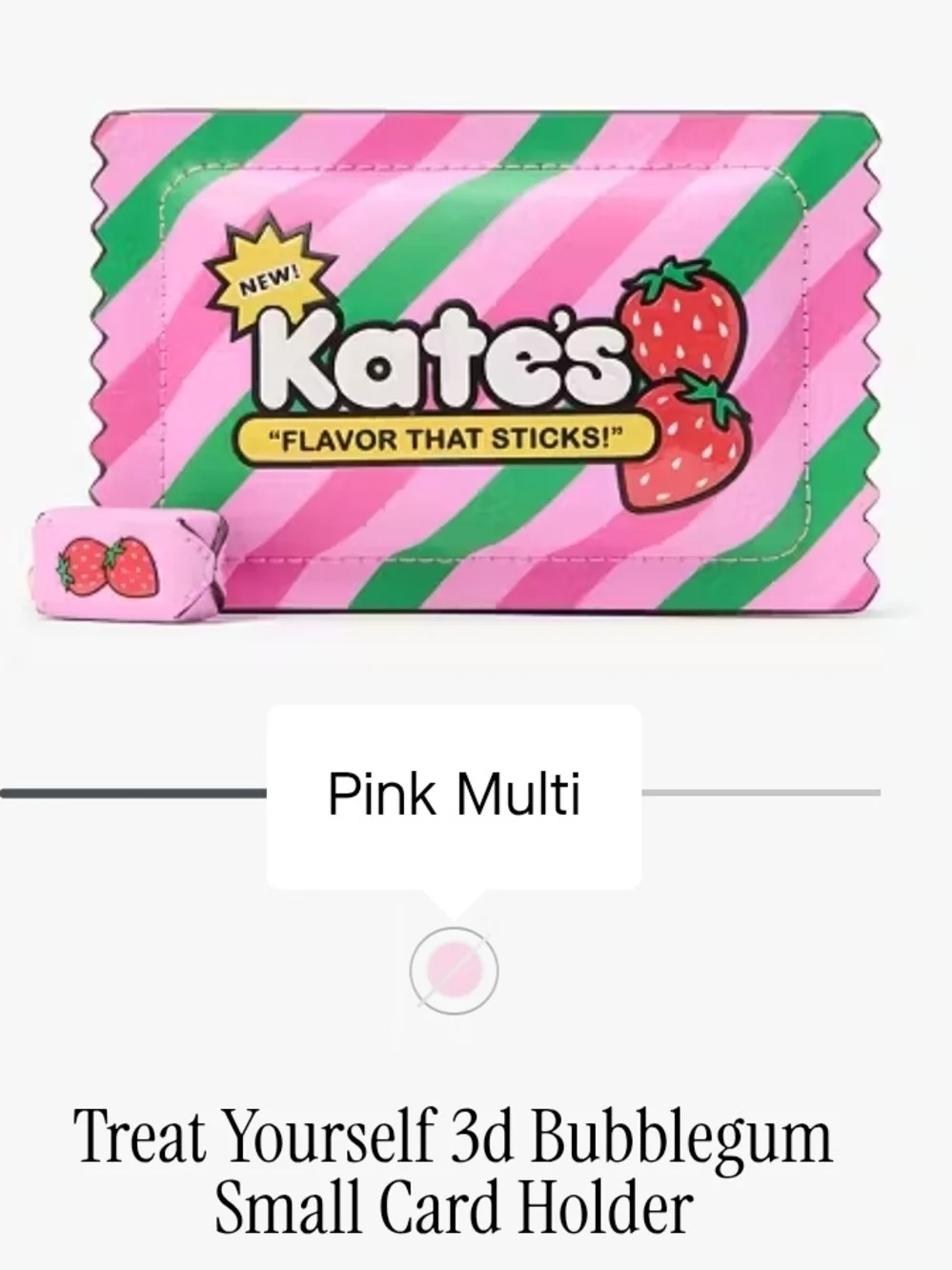 Kate spade Treat Yourself 3d Bubblegum Small Card Holder- NWOT